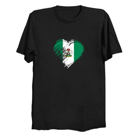 Grungy I Love Nigeria Heart Flag tiny thumbnail
