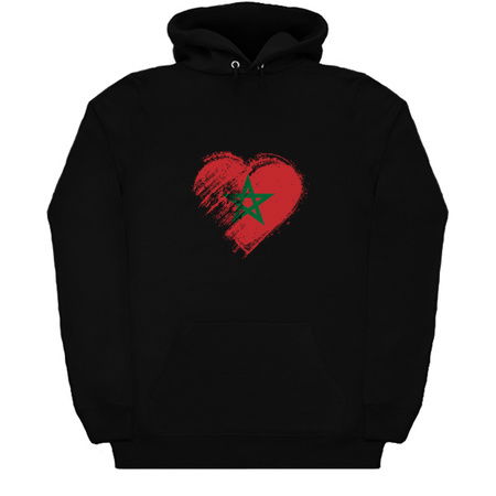 Morocco flag love heart hoodie