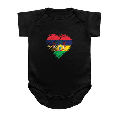 Grungy I Love Mauritius Heart Flag tiny thumbnail