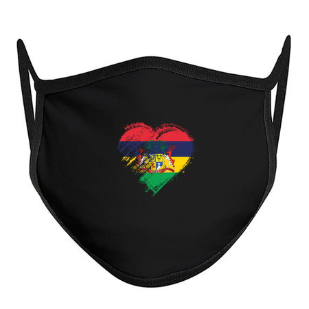 Grungy I Love Mauritius Heart Flag tiny thumbnail