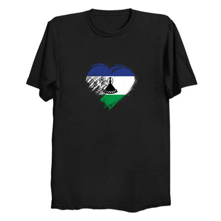 Grungy I Love Lesotho Heart Flag tiny thumbnail