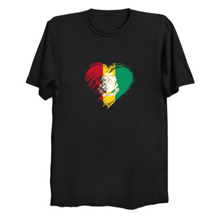 Grungy I Love Guinea Heart Flag tiny thumbnail