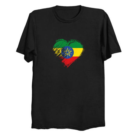 Grungy I Love Ethiopia Heart Flag tiny thumbnail