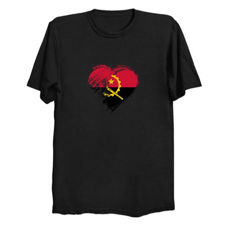 Grungy I Love Angola Heart Flag tiny thumbnail