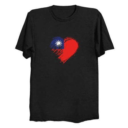 Grungy I Love Taiwan Heart Flag - NeatoShop