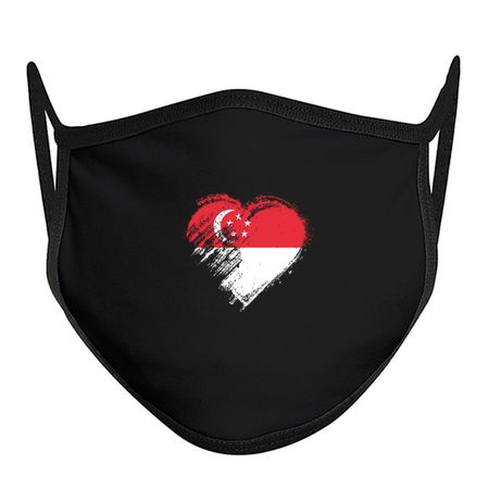 Grungy I Love Singapore Heart Flag tiny thumbnail