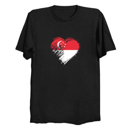 Grungy I Love Singapore Heart Flag tiny thumbnail