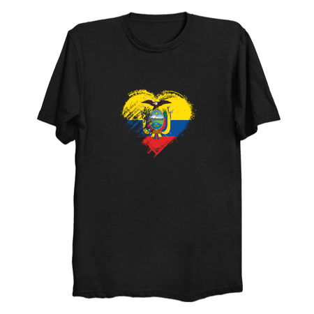 Grungy I Love Ecuador Heart Flag tiny thumbnail