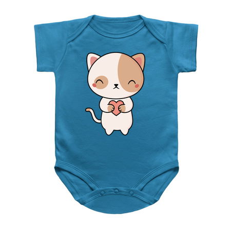 Cartoon Kawaii Cute Kitten Cat With Heart tiny thumbnail