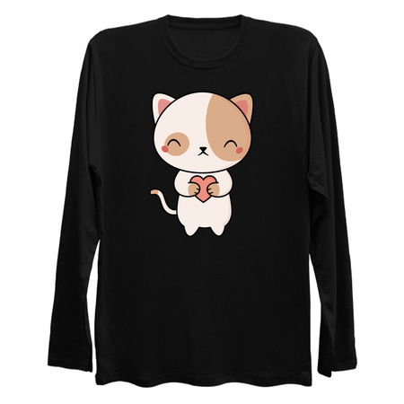 Cartoon Kawaii Cute Kitten Cat With Heart tiny thumbnail