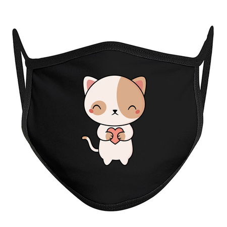 Cartoon Kawaii Cute Kitten Cat With Heart tiny thumbnail