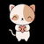 Cartoon Kawaii Cute Kitten Cat With Heart tiny thumbnail