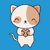 Cartoon Kawaii Cute Kitten Cat With Heart tiny thumbnail