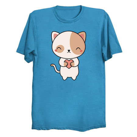 Cartoon Kawaii Cute Kitten Cat With Heart tiny thumbnail