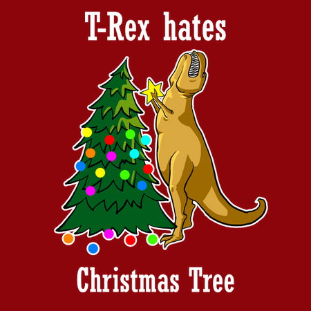 T Rex Hates Christmas Tree NeatoShop