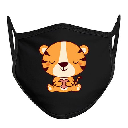 Yellow Kawaii Cute Tiger With Heart tiny thumbnail
