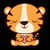 Yellow Kawaii Cute Tiger With Heart tiny thumbnail