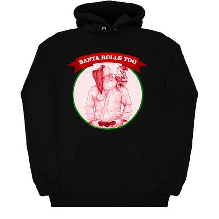 Santa rolls too, bjj Christmas, jiu jitsu elf tiny thumbnail