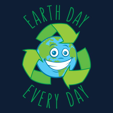Earth Day Every Day Recycle Cartoon - NeatoShop