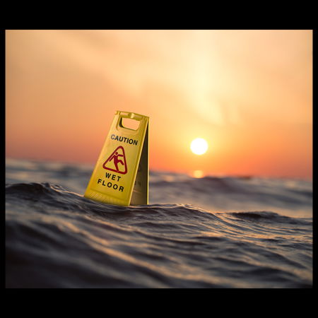 Caution Wet Floor Sign Ocean Sea Neatoshop