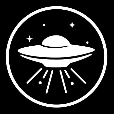 Circular Retro minimal UFO Sci Fi - NeatoShop