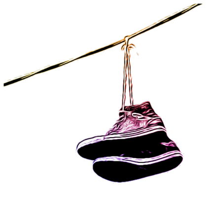 Dunkin donuts shoes clearance hanging from power lines