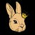 Cute Easter Bunny Rabbit wearing Crown for Easter Kings and Queens! tiny thumbnail