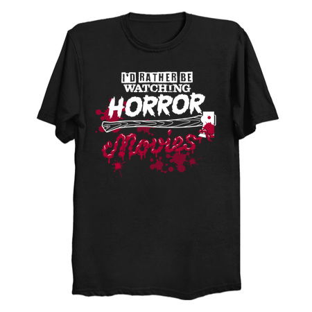 I'd Rather Be Watching Horror Movies - Funny Goth Typography tiny thumbnail