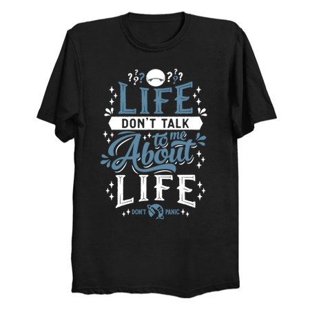 Life? - Hitchhikers Quote - Typography Sci Fi - Don't Panic tiny thumbnail