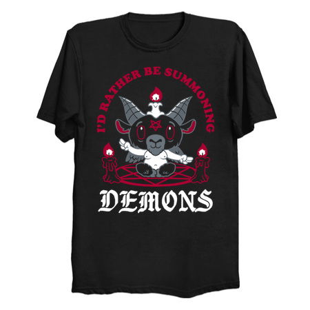 I'd Rather Be Summoning Demons - Funny Baphomet Occult Goth tiny thumbnail