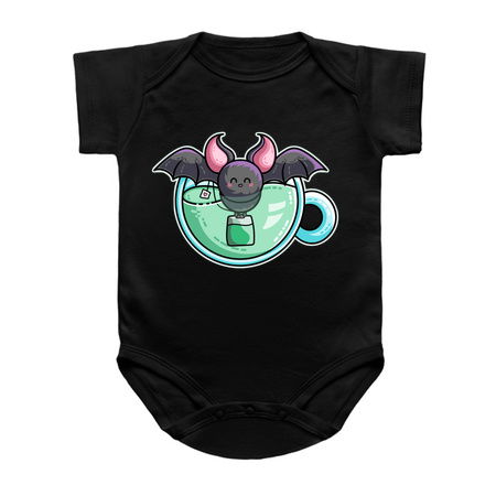 Bat-tea Pun of Kawaii Cute Bat and Green Tea tiny thumbnail