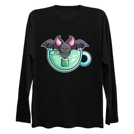 Bat-tea Pun of Kawaii Cute Bat and Green Tea tiny thumbnail
