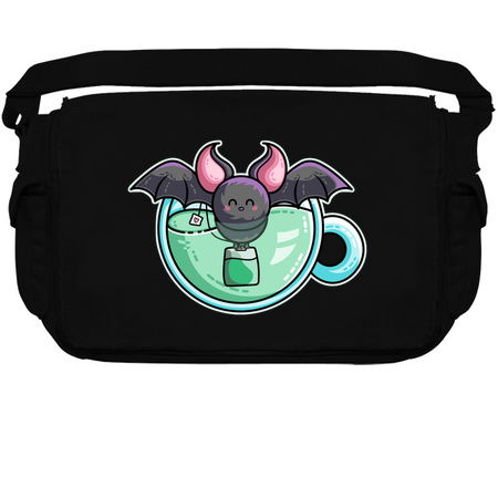 Bat-tea Pun of Kawaii Cute Bat and Green Tea tiny thumbnail