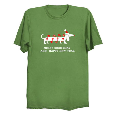 Merry Christmas And Happy New Year Dachshund tiny thumbnail