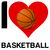 I love Basketball heart funny sports tiny thumbnail