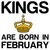 Kings are born in February funny birthday tiny thumbnail