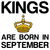 Kings are born in September funny birthday tiny thumbnail