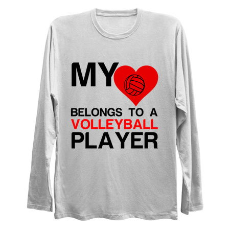 Heart belongs to a Volleyball player funny sports tiny thumbnail