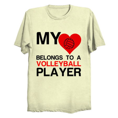 Heart belongs to a Volleyball player funny sports tiny thumbnail