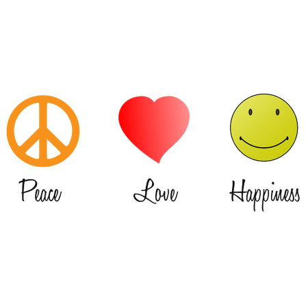 peace love happiness symbols