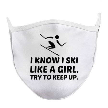 Ski like a girl power try to keep up tiny thumbnail