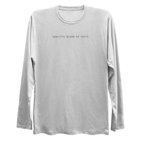 specific brand of shirt - grey text tiny thumbnail