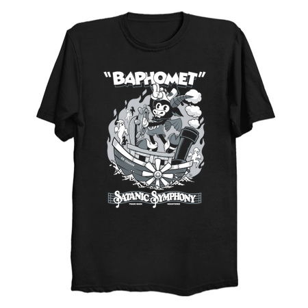 Vintage Cartoon Baphomet - Steamboat Baphy - Occult - Satanic Symphony tiny thumbnail
