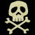 Danzig Style Misfits Captain Harlock skull / Jolly Roger tiny thumbnail