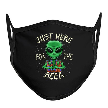Funny Beer Shirt, Just Here For The Beer Space Alien tiny thumbnail