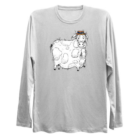 Adorable Plump Cow with a Precious Barbershop Hat tiny thumbnail