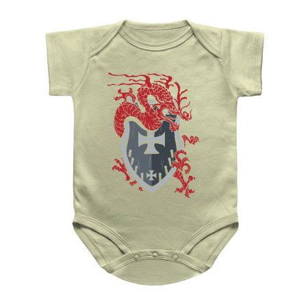 A dragon surrounding a heraldic shield tiny thumbnail