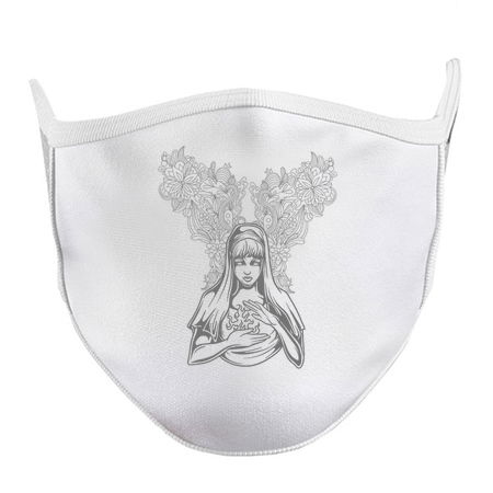 A girl holding fire on a floral background! tiny thumbnail