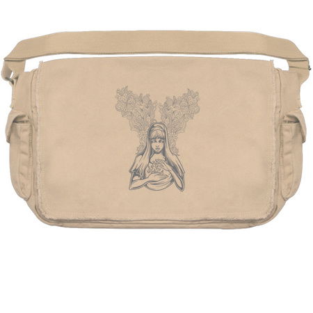 A girl holding fire on a floral background! tiny thumbnail