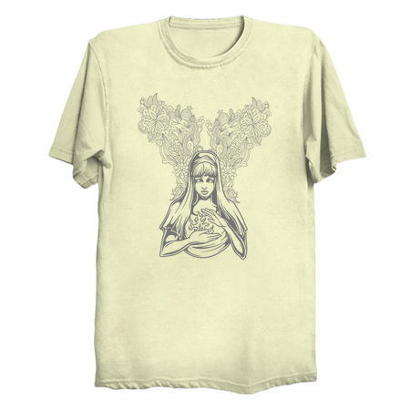 A girl holding fire on a floral background! tiny thumbnail